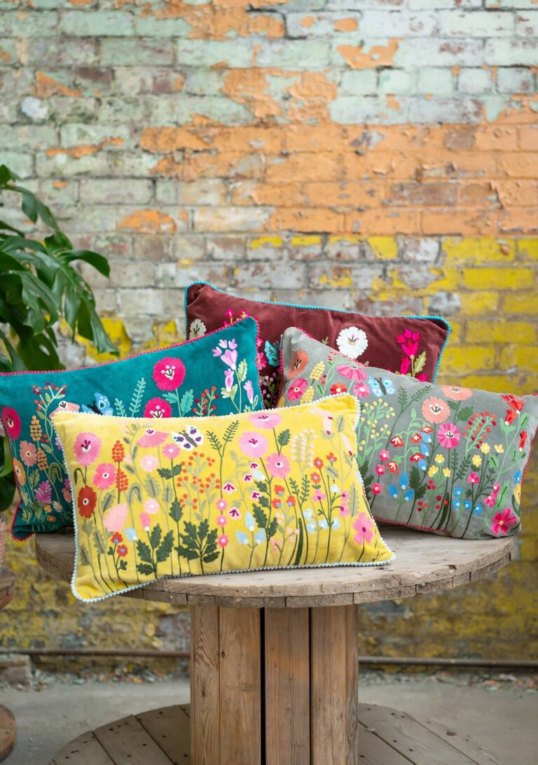 Velvet Spring Flower Cushion Covers