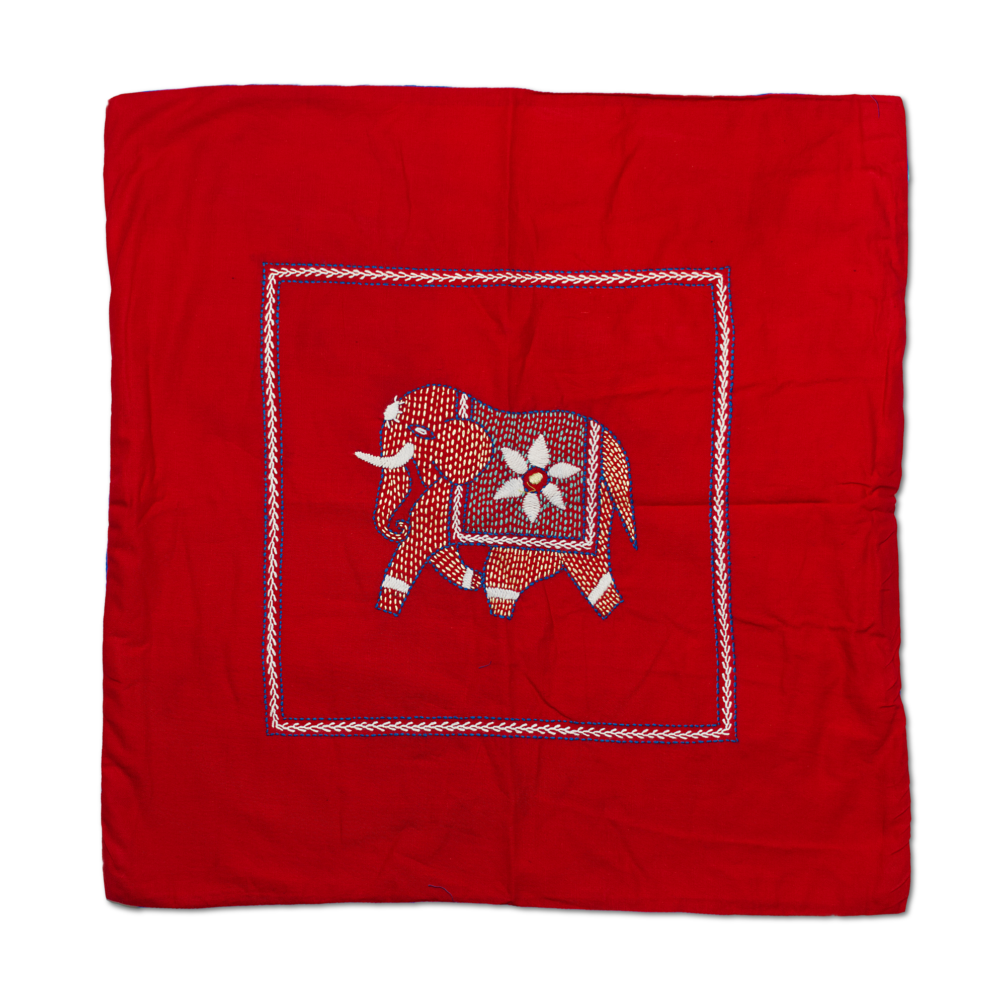 Cushion Covers - Dinajpur (elephant) Design - Sumi (Red)