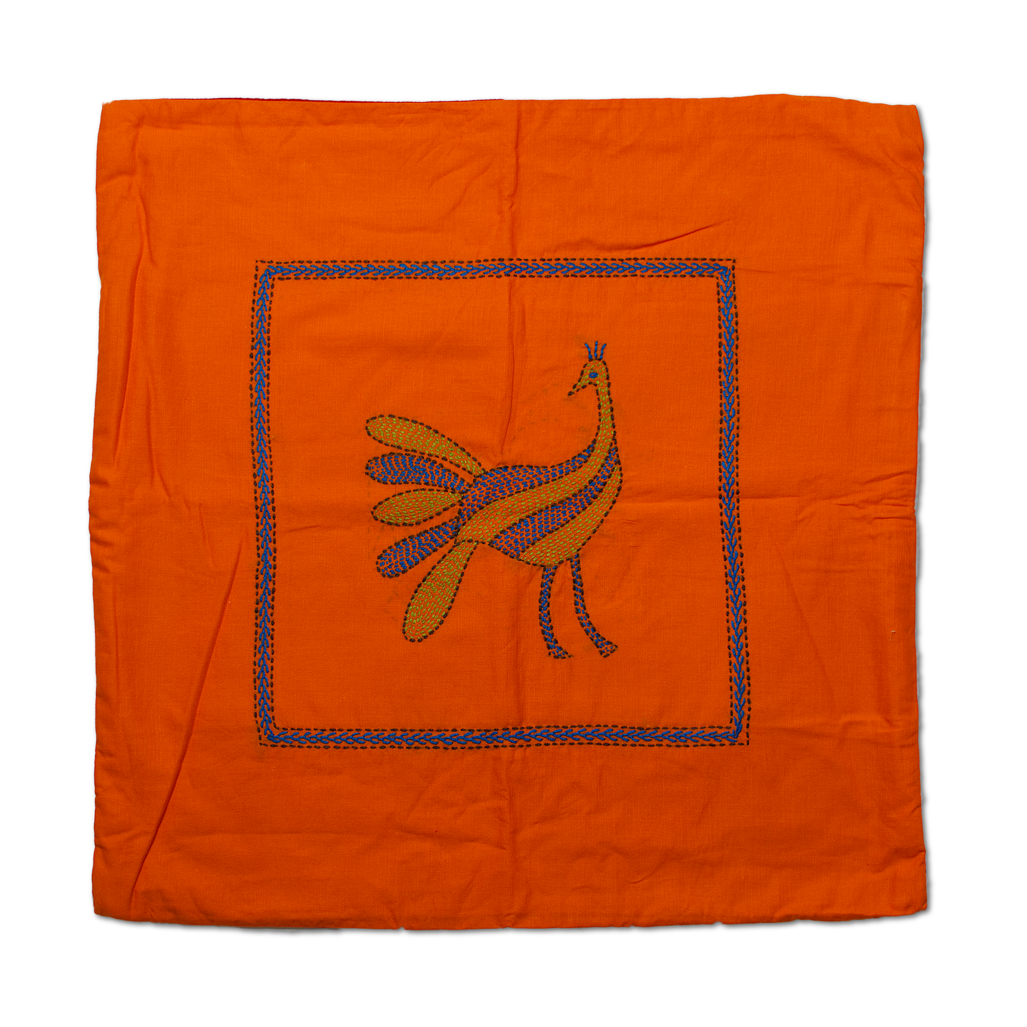 Cushion Covers - Rangpur (peacock) Design - Asif (Orange)