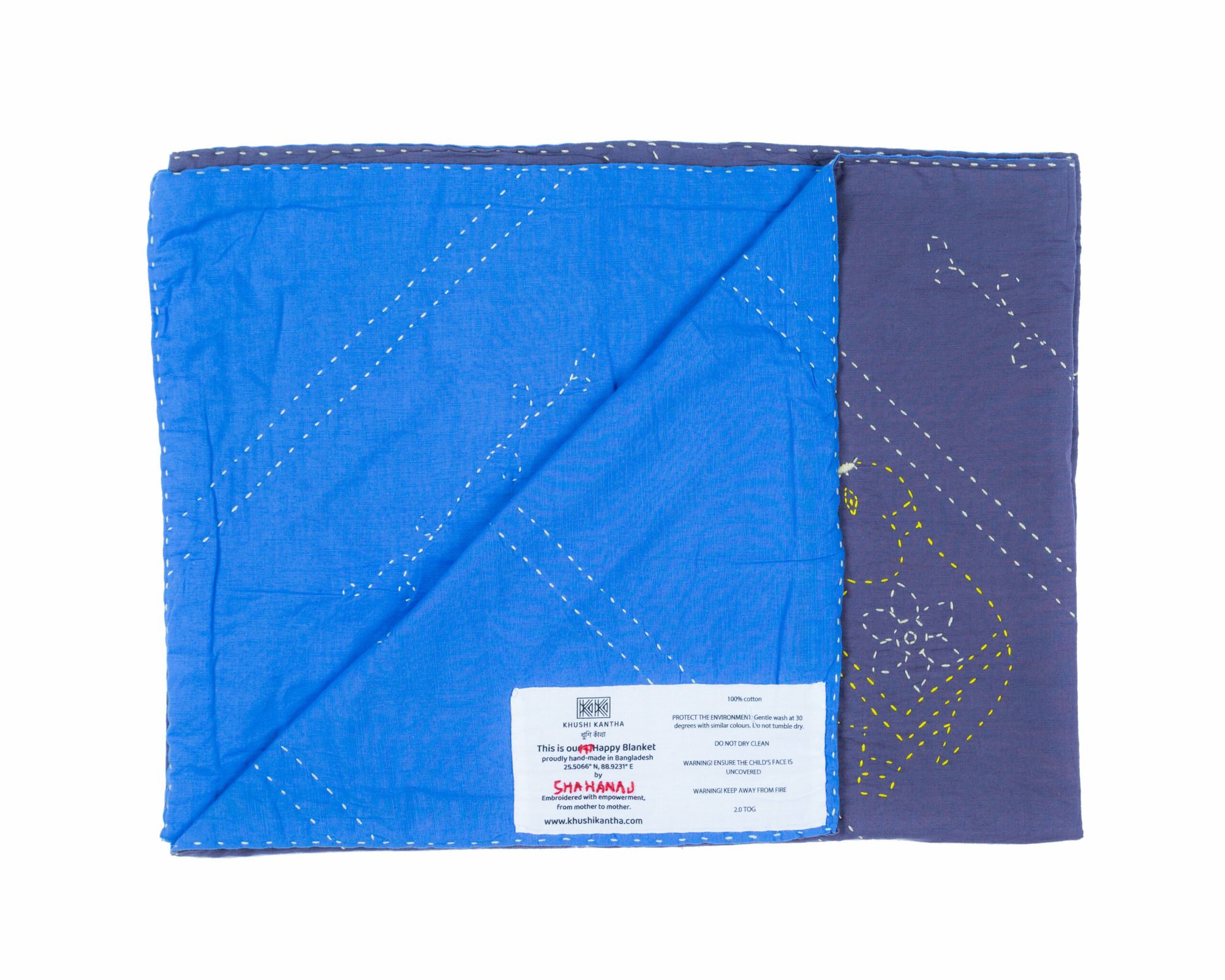 Dinajpur (elephant) Happy Blankets - Suraiya (Blue) / Sneha (Grey)