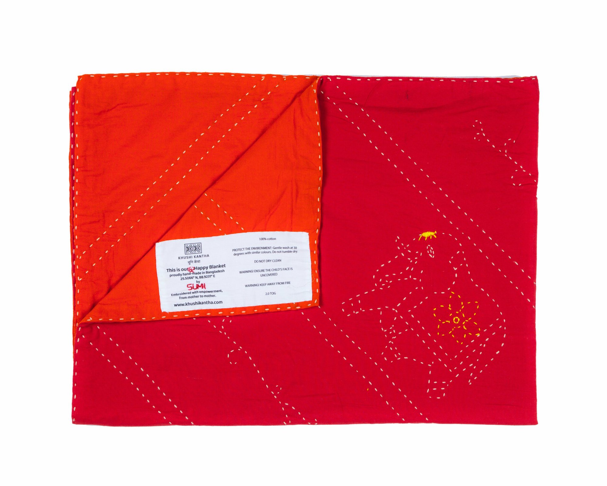 Dinajpur (elephant) Happy Blankets - Sumi (Red) / Asif (Orange)