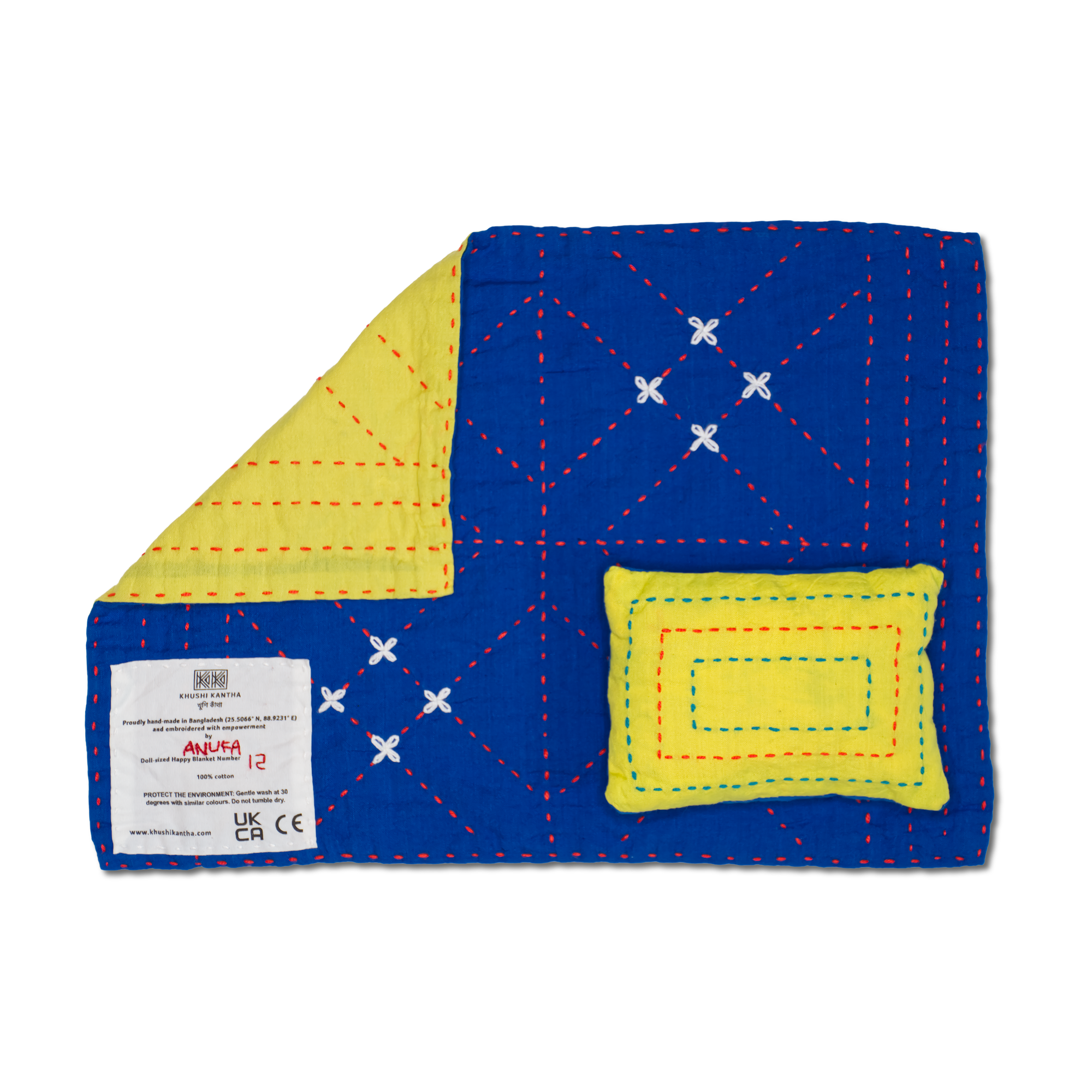 Dolly Bedding - Kurigram (geometric) Design - Asha (Yellow) / Suraiya (Blue)