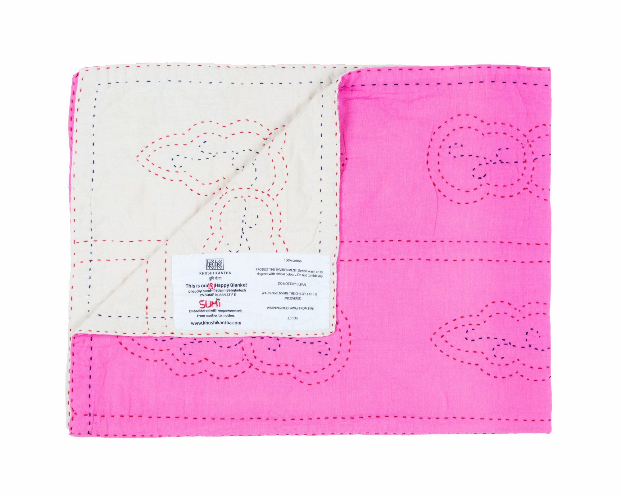 Gaibandha (leaf) Happy Blankets - Shopna (Pink) / Asfara (White)