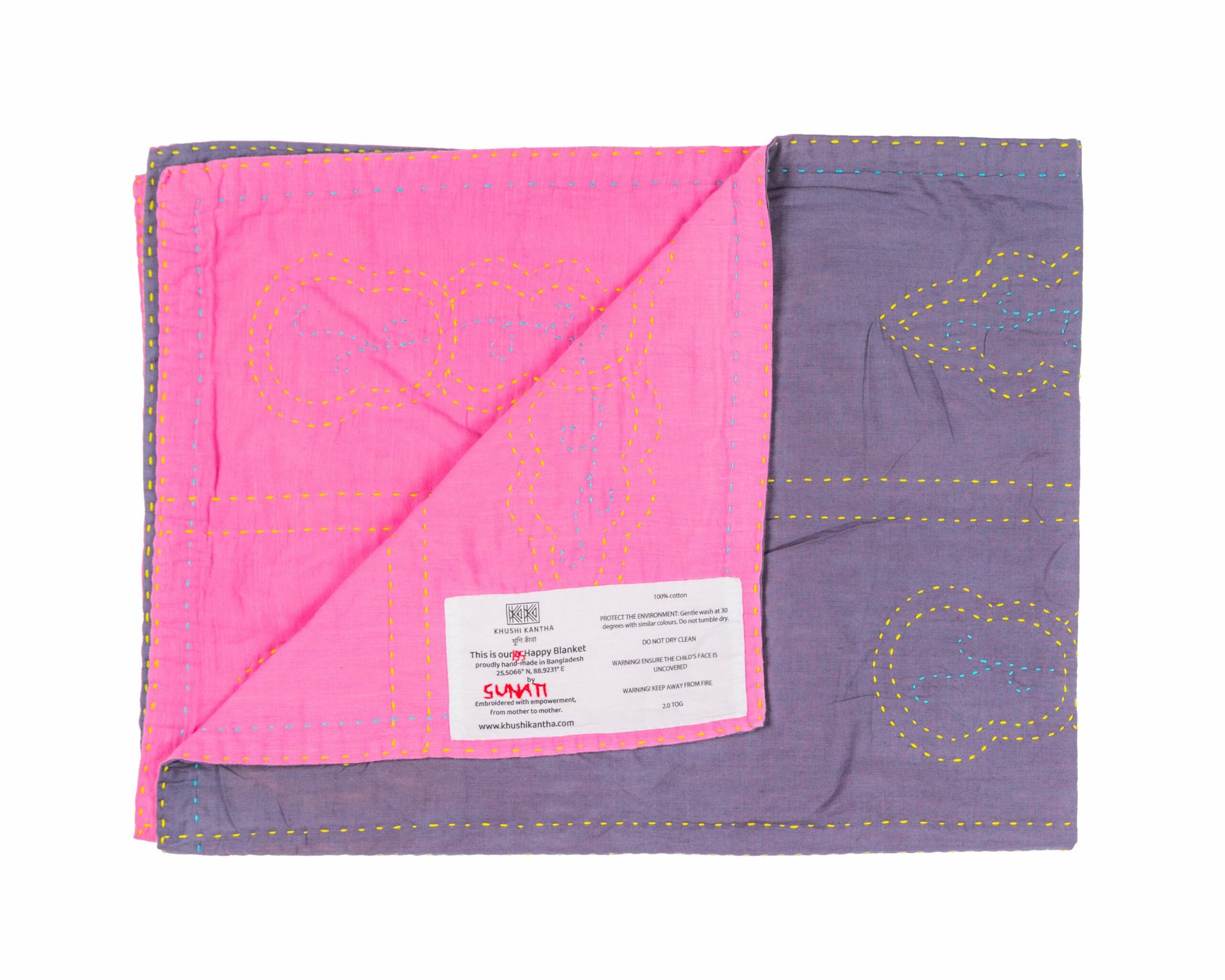 Gaibandha (leaf) Happy Blankets - Shopna (Pink) / Sneha (Grey)