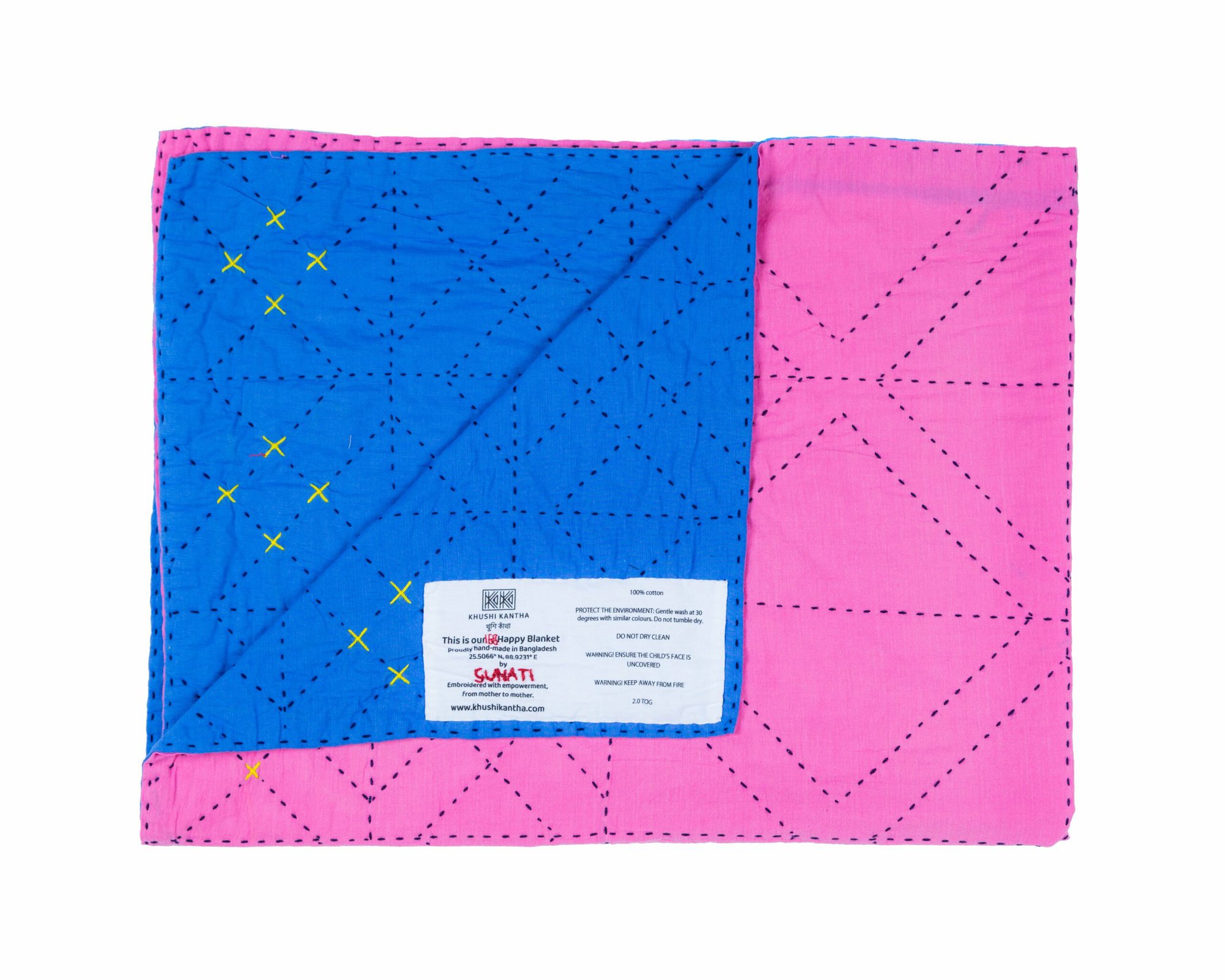 Kurigram (geometric) Happy Blankets - Shopna (Pink) / Amanullah (Light Blue)