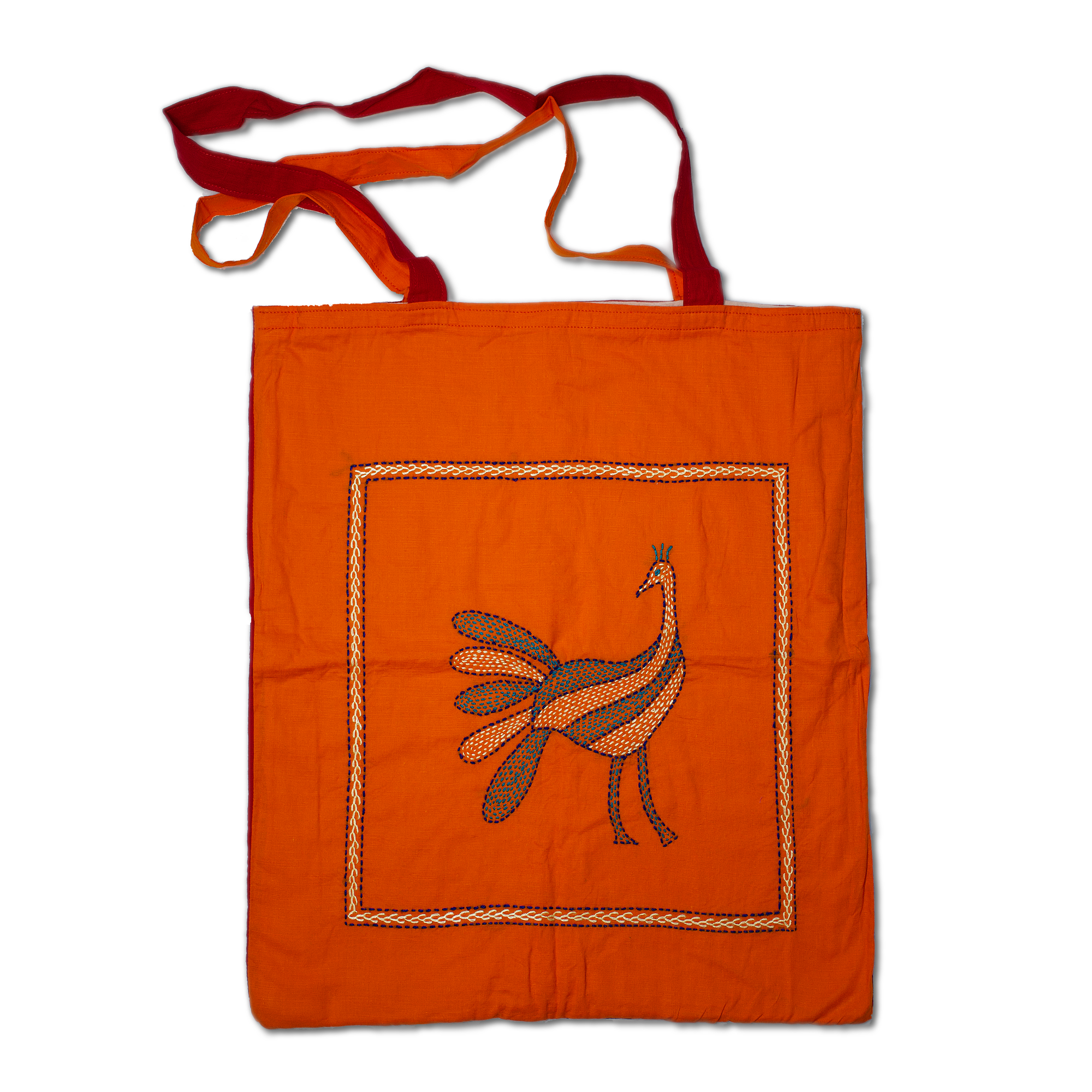 Tote Bags - Rangpur (peacock) Design - Sumi (Red) / Asif (Orange)