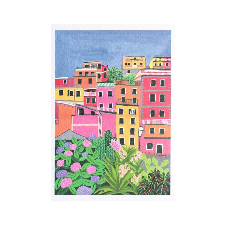 Cinque Terre Houses Travel Art Print