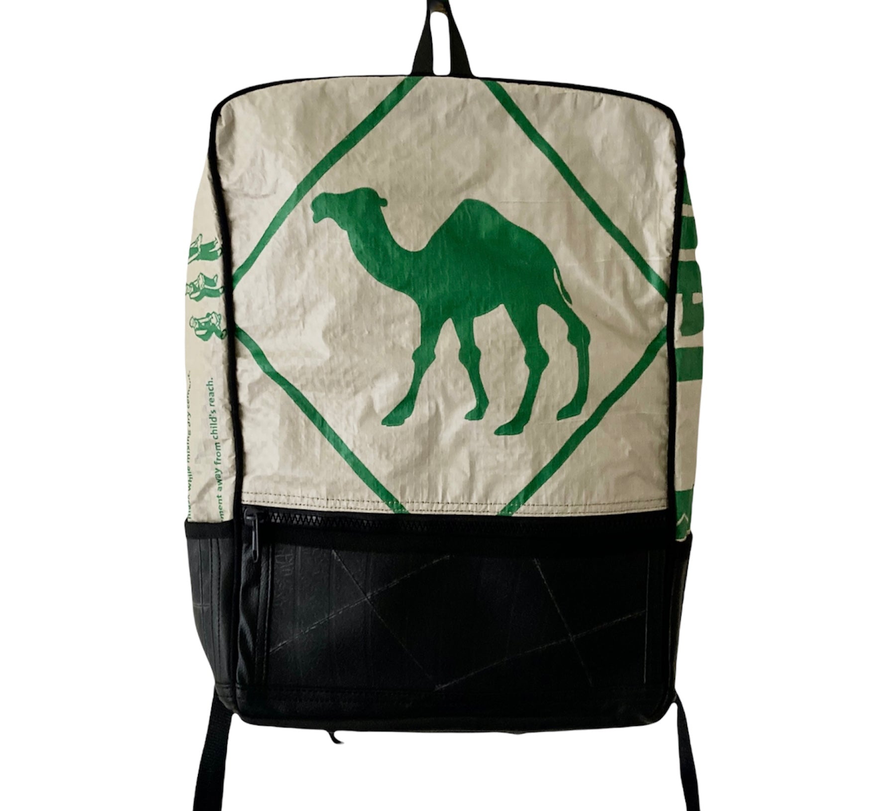 Upcycled Cement Bags Hoxton Backpack (different Variants) - Camel Green