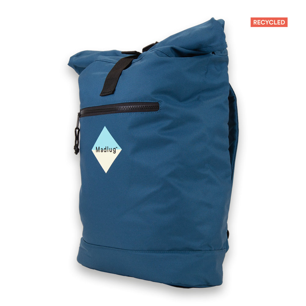 Teal Blue Roll-top Eco Backpack
