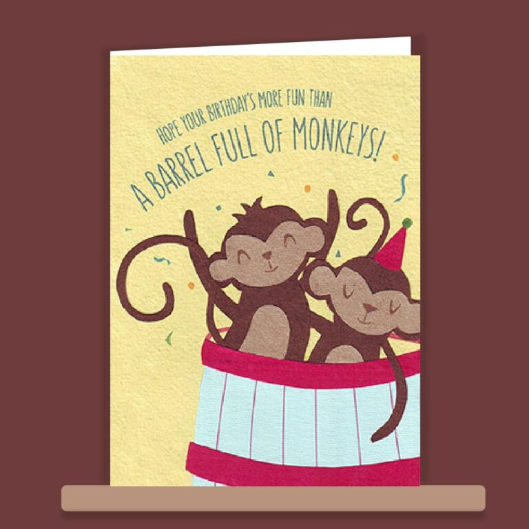 Birthday Card, Monkey Fun