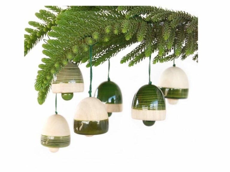 Christmas Wooden Bells Green