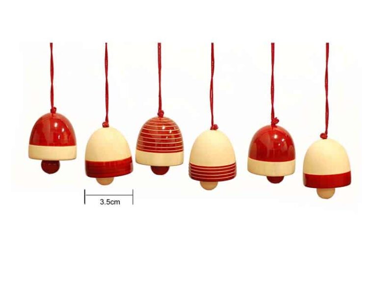 Christmas Wooden Bells Red