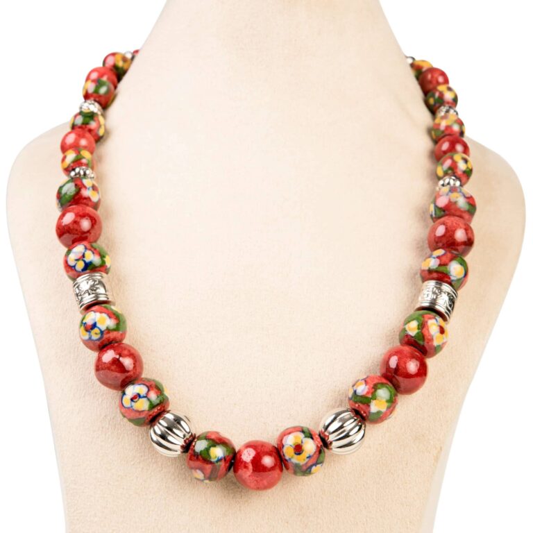 Full Bead Necklace - Red