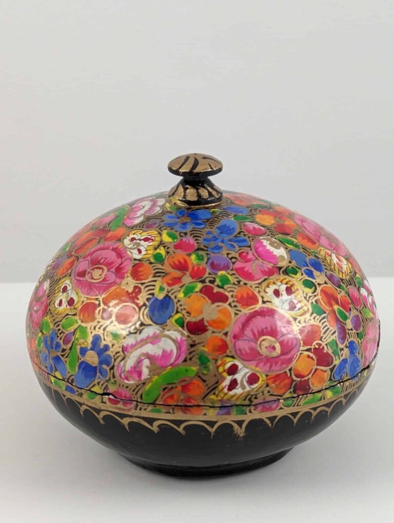 Handmade Round Trinket Box Large - Multicoloured
