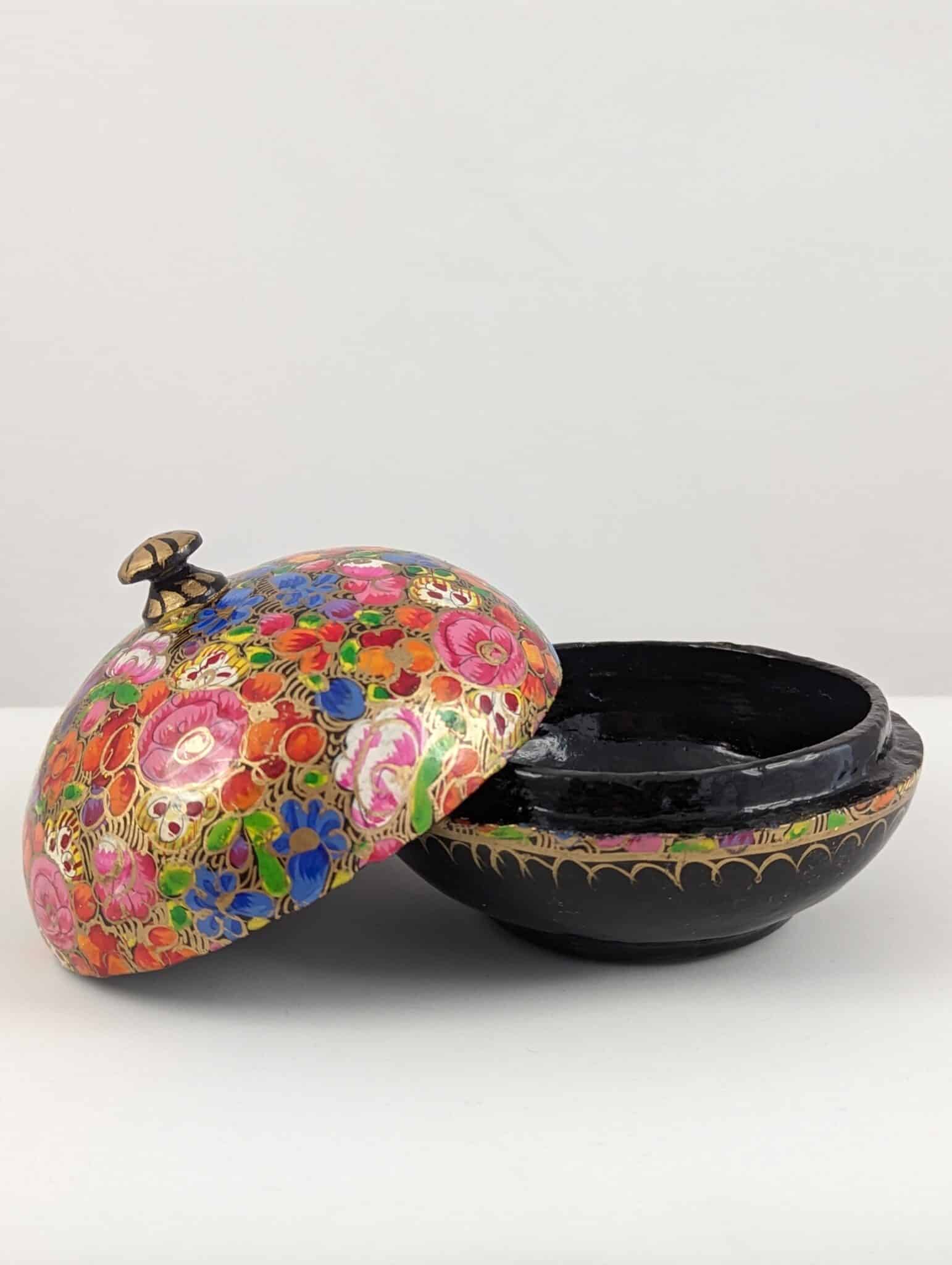 Handmade Round Trinket Box Large - Multicoloured