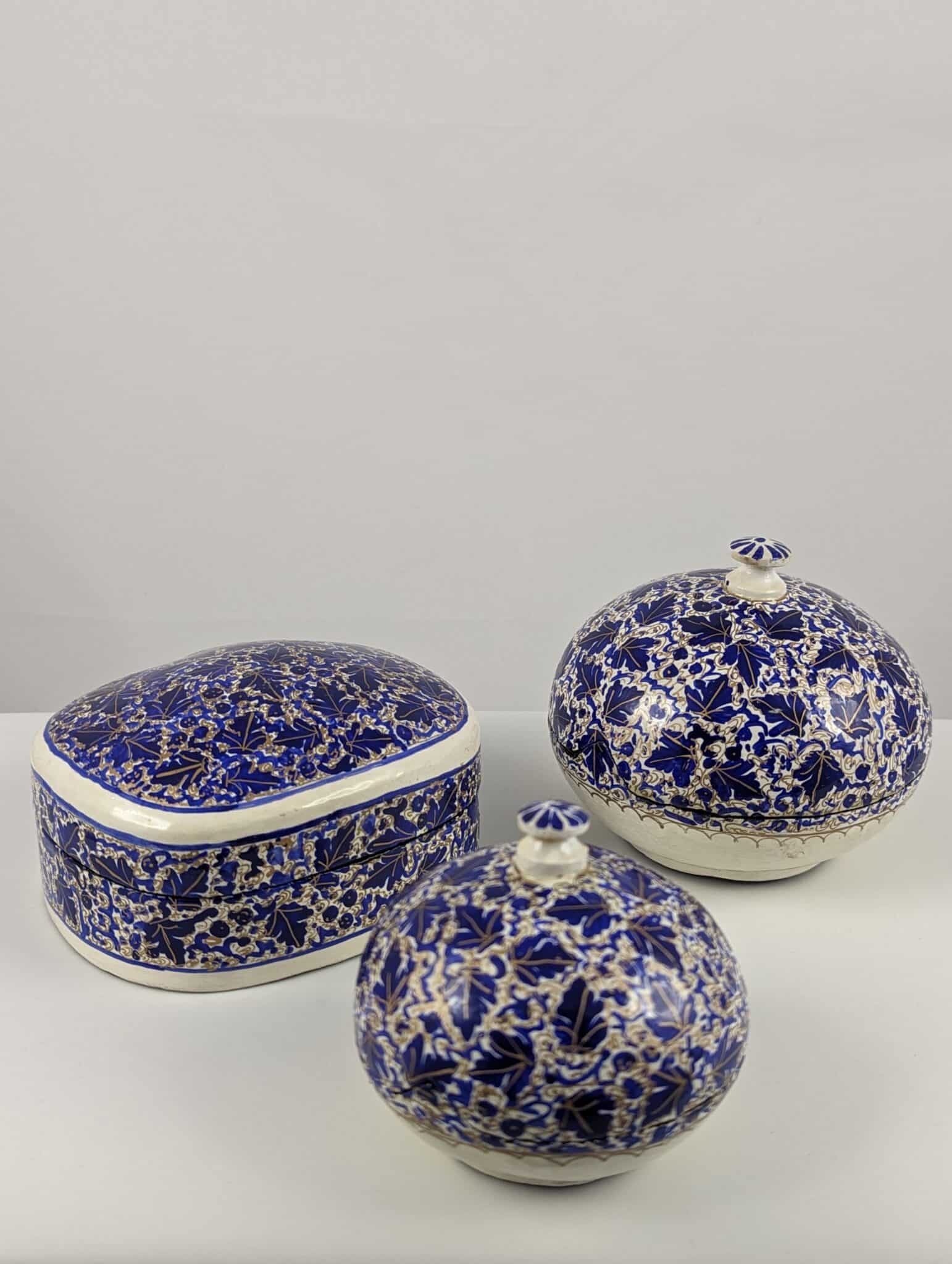 Handmade Rectangular Trinket Box - Blue Maple