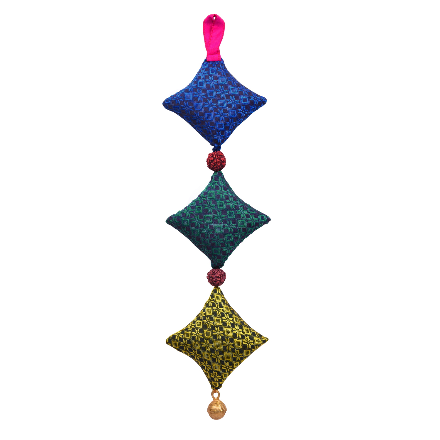 Hanging Bells, Set Of 2 - Navy, Turquoise, Green