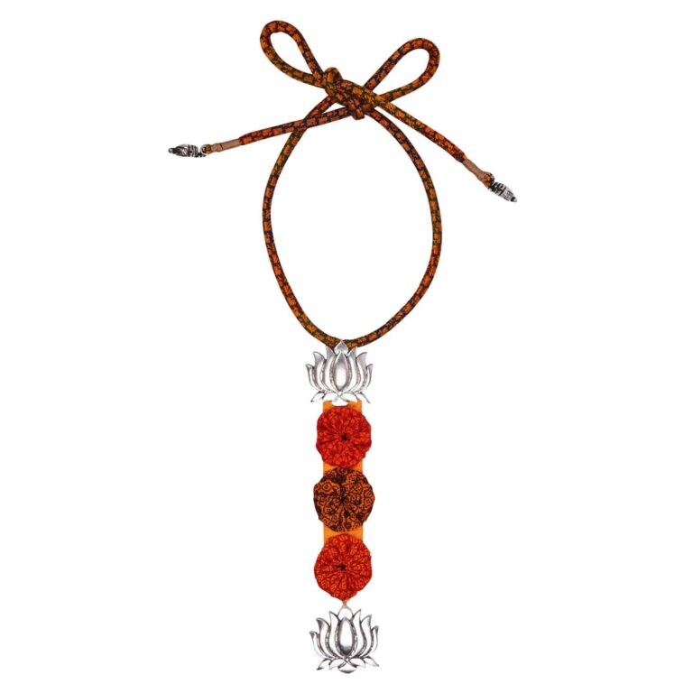 Lotus Pendant Necklace - Orange