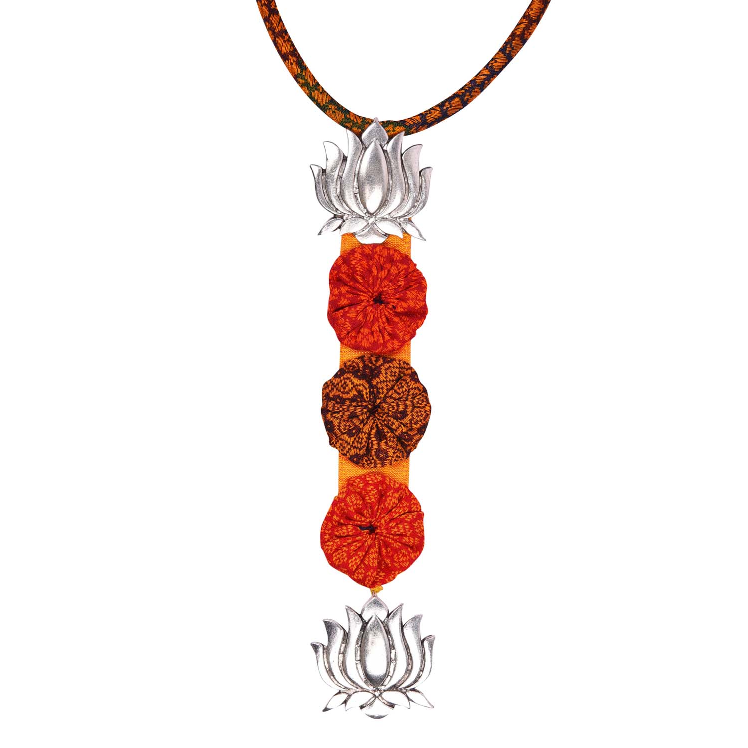 Lotus Pendant Necklace - Orange