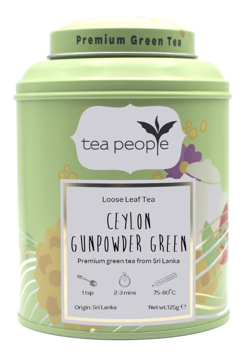 Ceylon Gunpowder Green - Loose Green Tea - 125g Tin Caddy