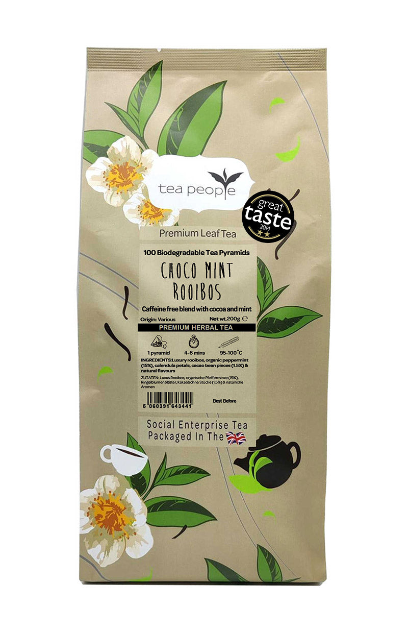 Choco Mint Rooibos - Herbal Tea Pyramids - 100 Pyramid Small Ctering Pack