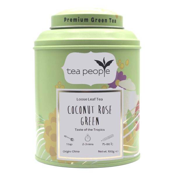 Coconut Rose Green - Loose Green Tea - 100g Tin Caddy