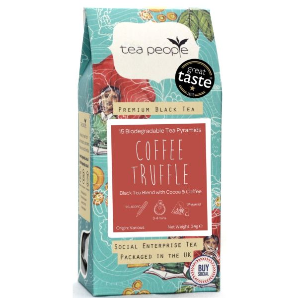 Coffee Truffle - Black Tea Pyramids - 15 Pyramid Retail Pack