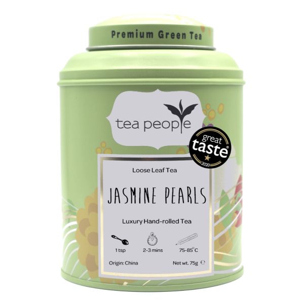 Jasmine Pearls - Loose Green Tea - 100g Tea Caddy
