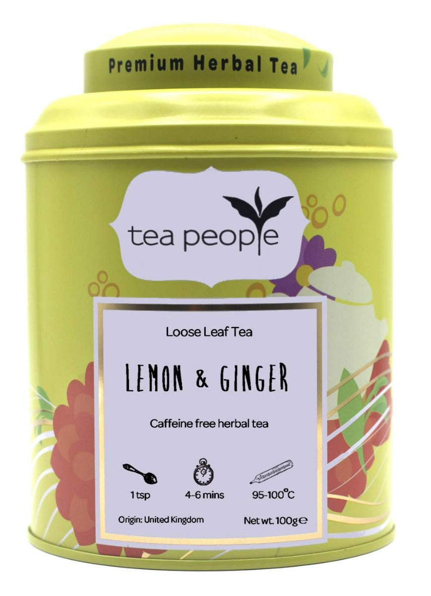 Lemon And Ginger - Loose Herbal Tea - 100g Tin Caddy