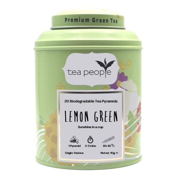 Lemon Green - Green Tea Pyramids - 20 Pyramid Tin Caddy