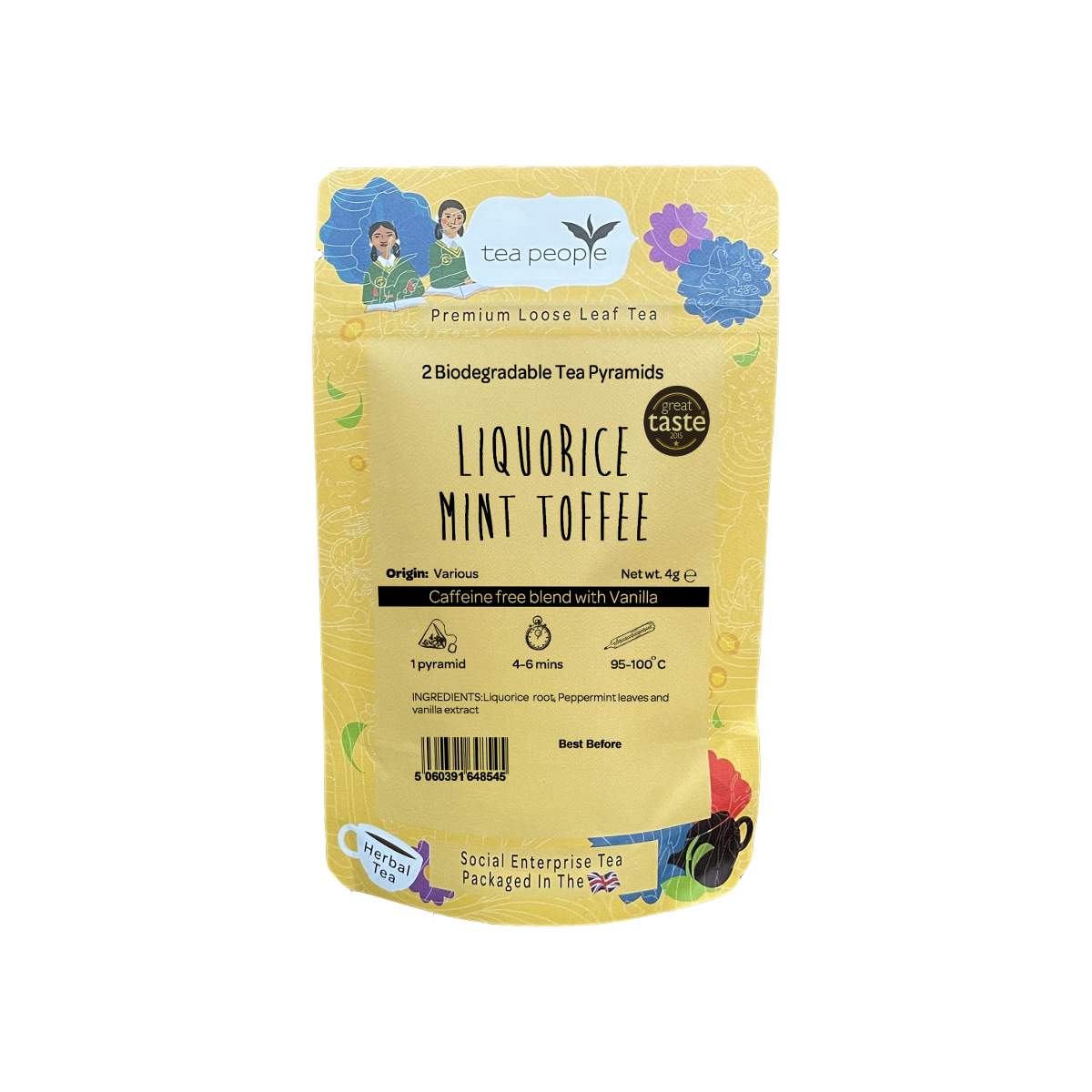 Liquorice Mint Toffee - Herbal Tea Pyramids - 2 Pyramid Taster Pack