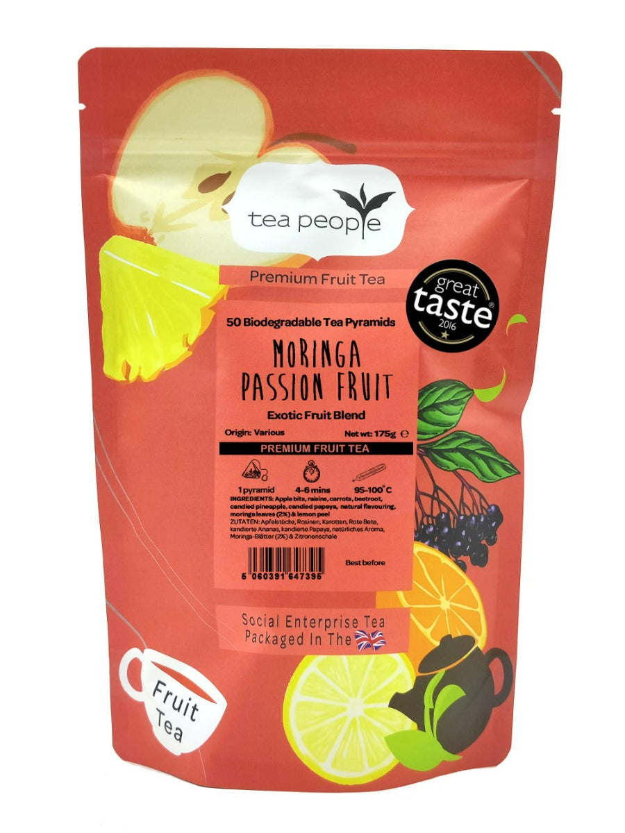 Moringa Passion Fruit - Fruit Tea Pyramids - 50 Pyramid Refill Pack