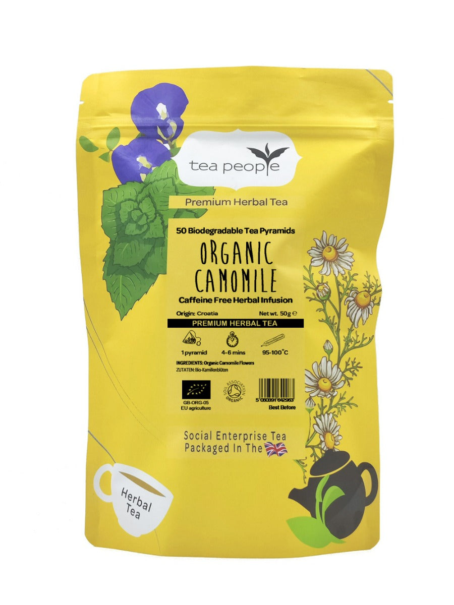 Organic Camomile - Herbal Tea Pyramids - 50 Pyramid Refill Pack