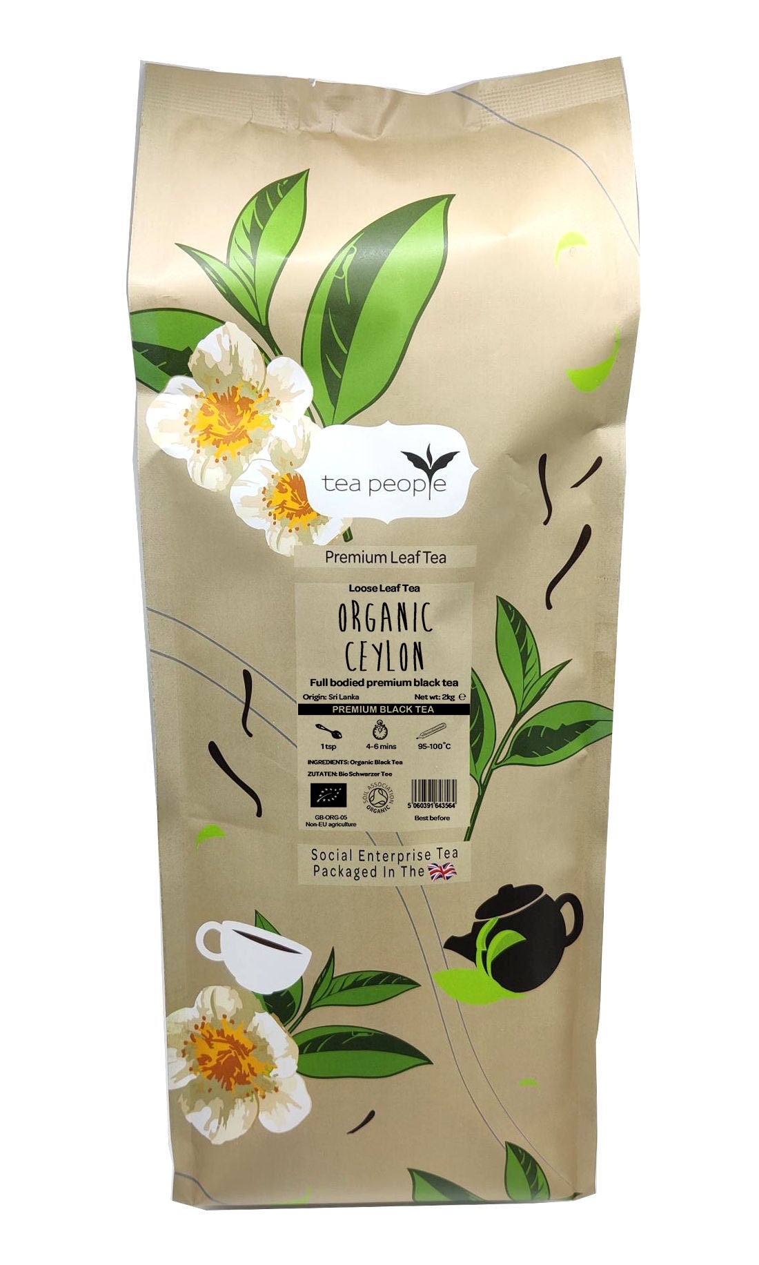 Organic Ceylon - Loose Black Tea - 1.6kg Large Catering Pack
