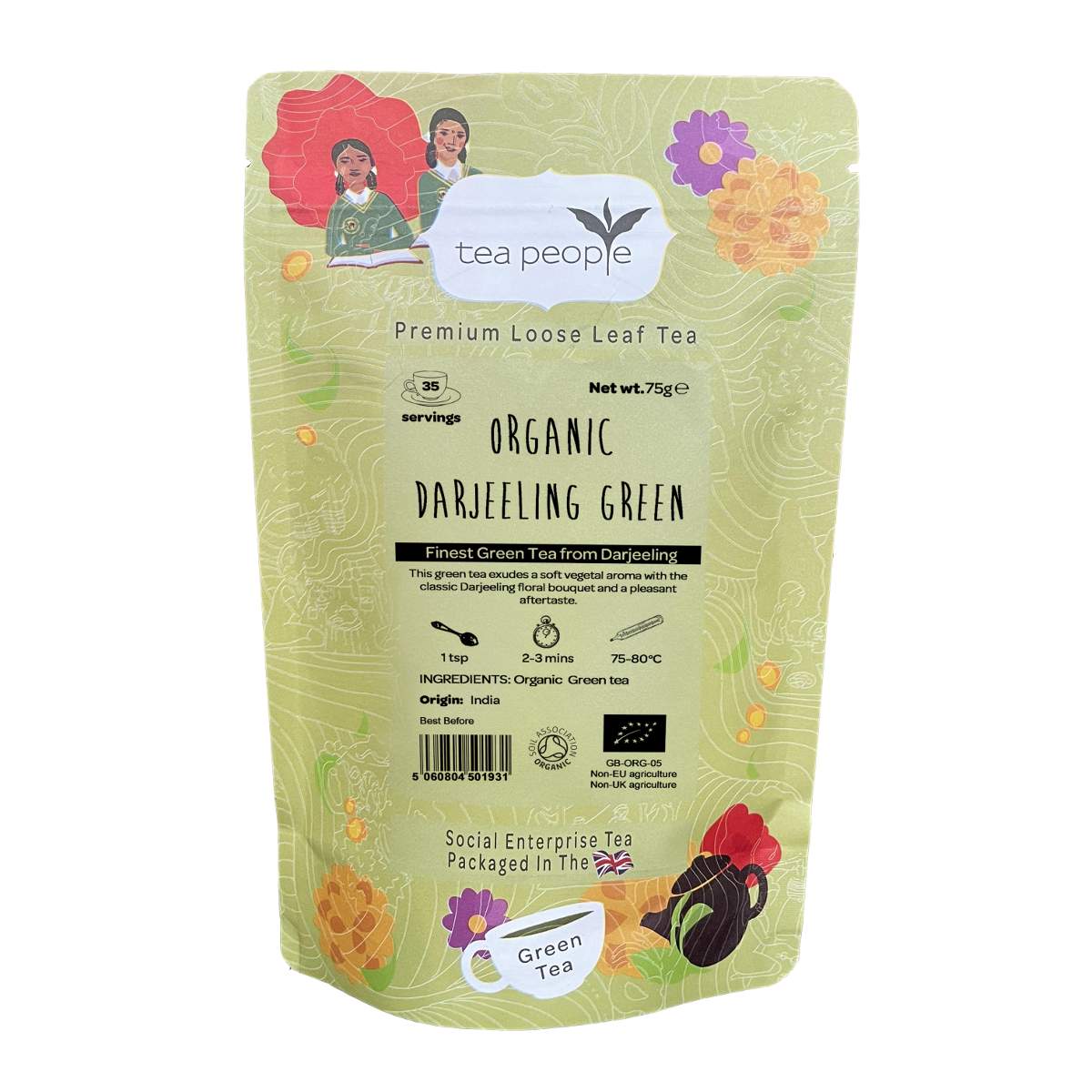 Organic Darjeeling Green - Loose Green Tea - 60g Retail Pack