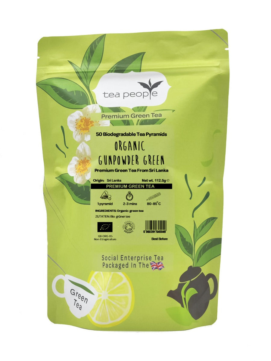 Organic Gunpowder Green - Green Tea Pyramids - 50 Pyramid Refill Pack