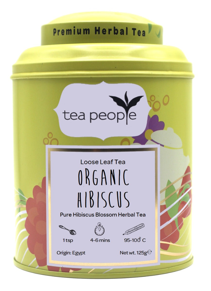Organic Hibiscus - Loose Herbal Tea - 125g Tin Caddy