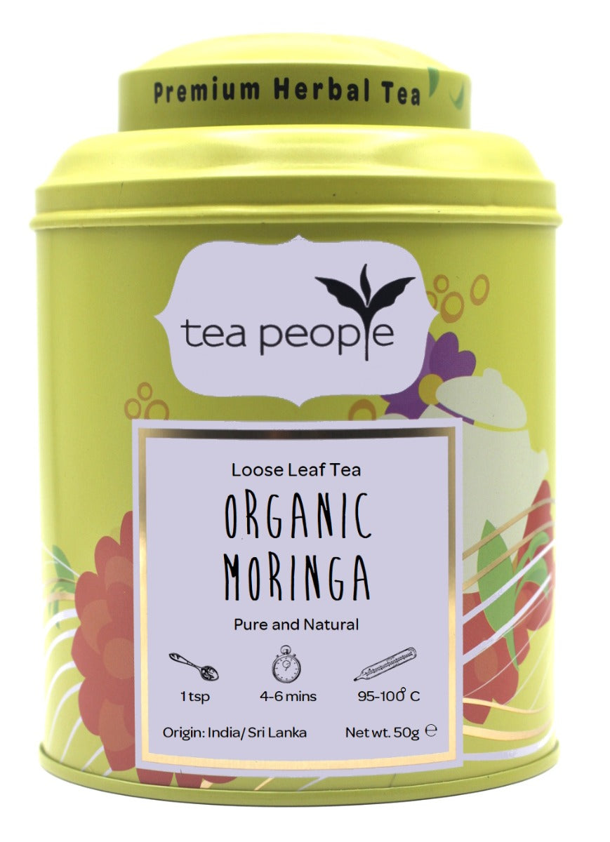 Organic Moringa - Loose Herbal Tea - 50g Tea Caddy