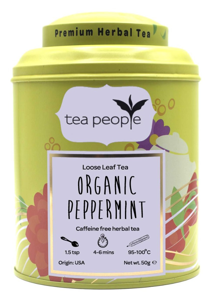Organic Peppermint - Loose Herbal Tea - 60g Tin Caddy