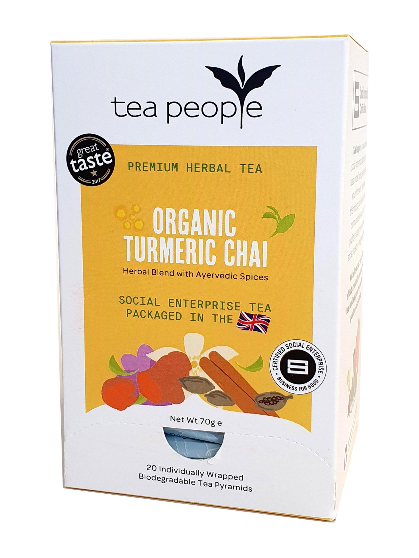 Organic Turmeric Chai - Herbal Tea Envelopes - 20 Tea Envelopes