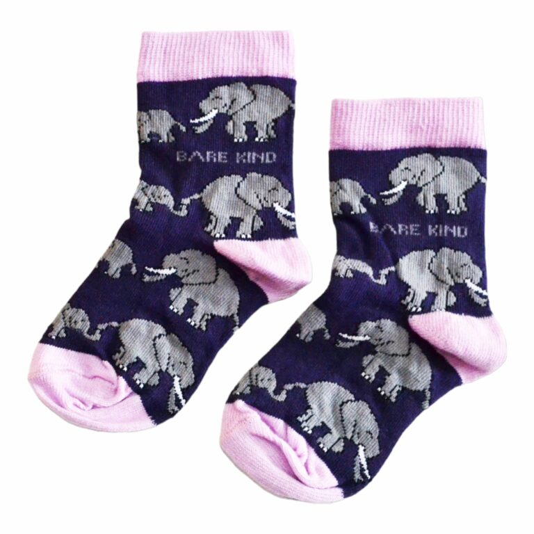 Save The Elephants Bamboo Socks For Kids