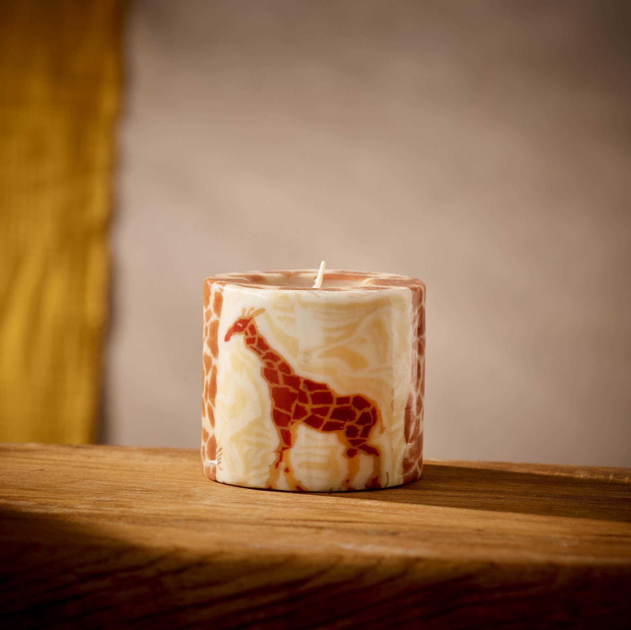 African Giraffe Candles - mini pillar