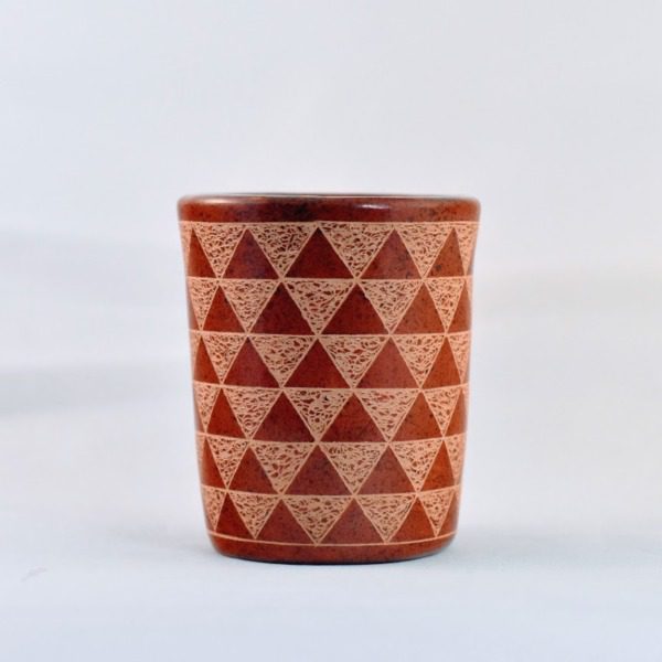Mini Ceramic Vase - red triangle