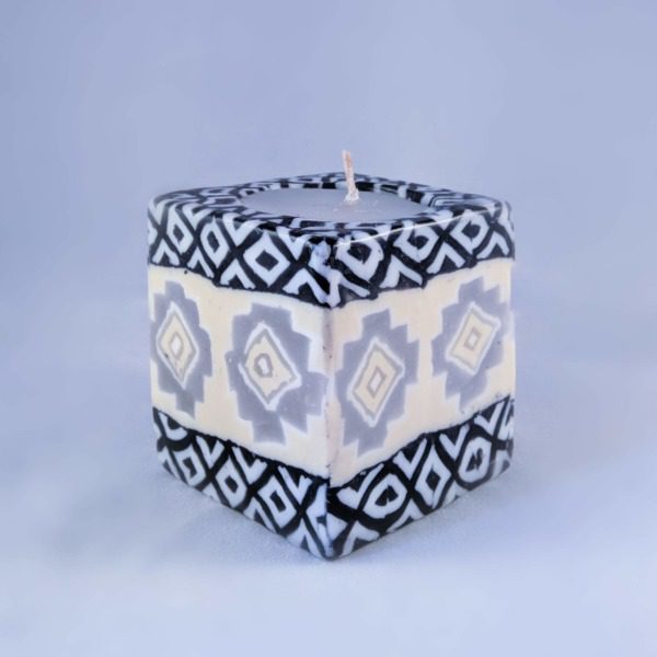 Swazi Candles - Mini Cube - geometric pattern