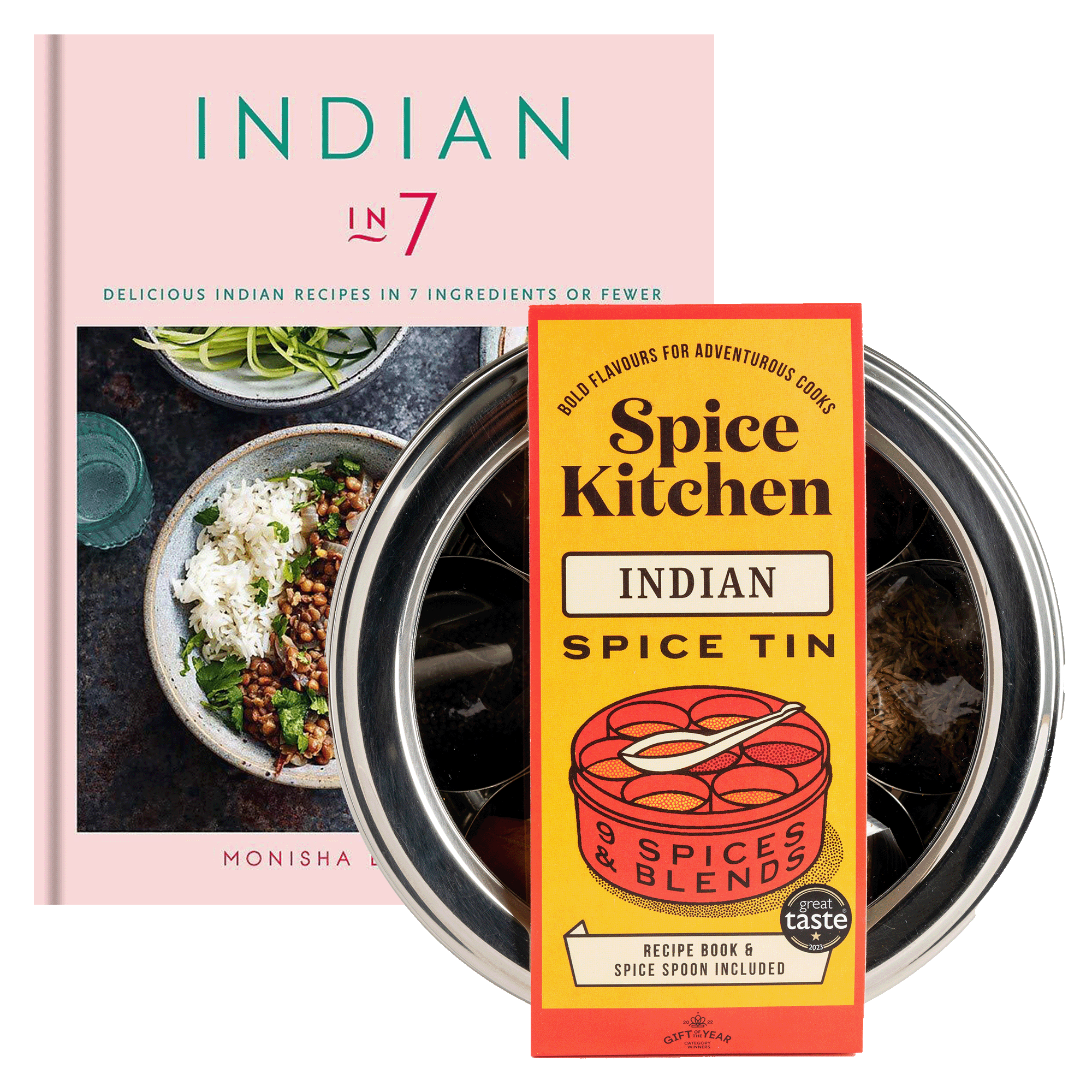 'indian In 7' Cookbook &amp; Indian Spice Tin (signed) - Unwrapped
