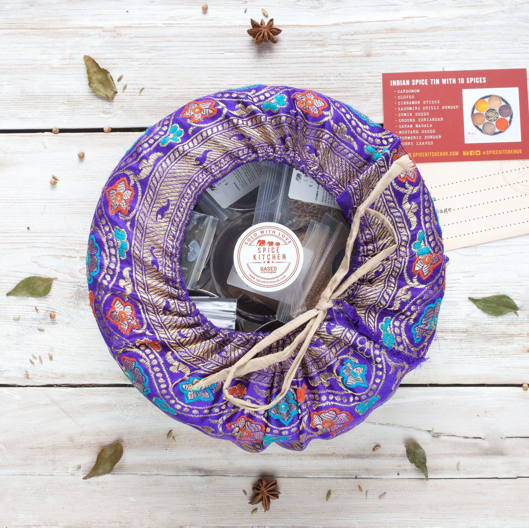 'made In India' &amp; Sari Wrapped Indian Spice Tin