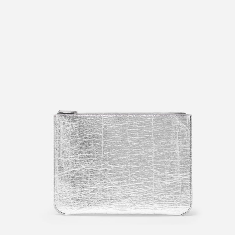 Yael Silver Clutch Bag (vegan) - Silver