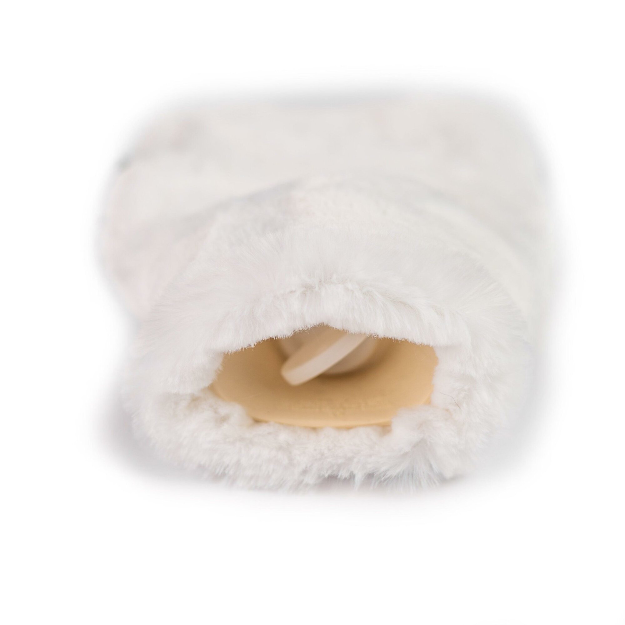 Mini White Faux Fur Cover And 0.5 Litre Natural Rubber Hot Water Bottle