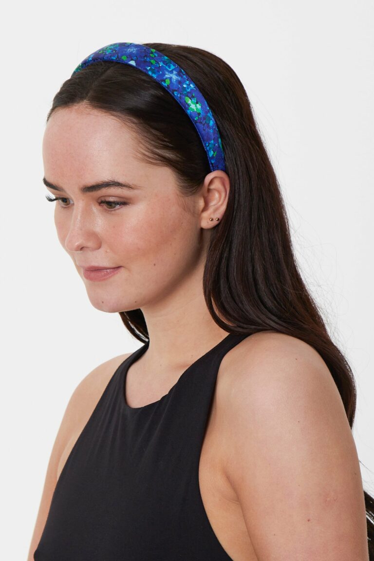 Aqua Flora Silk Satin Headband - One Size