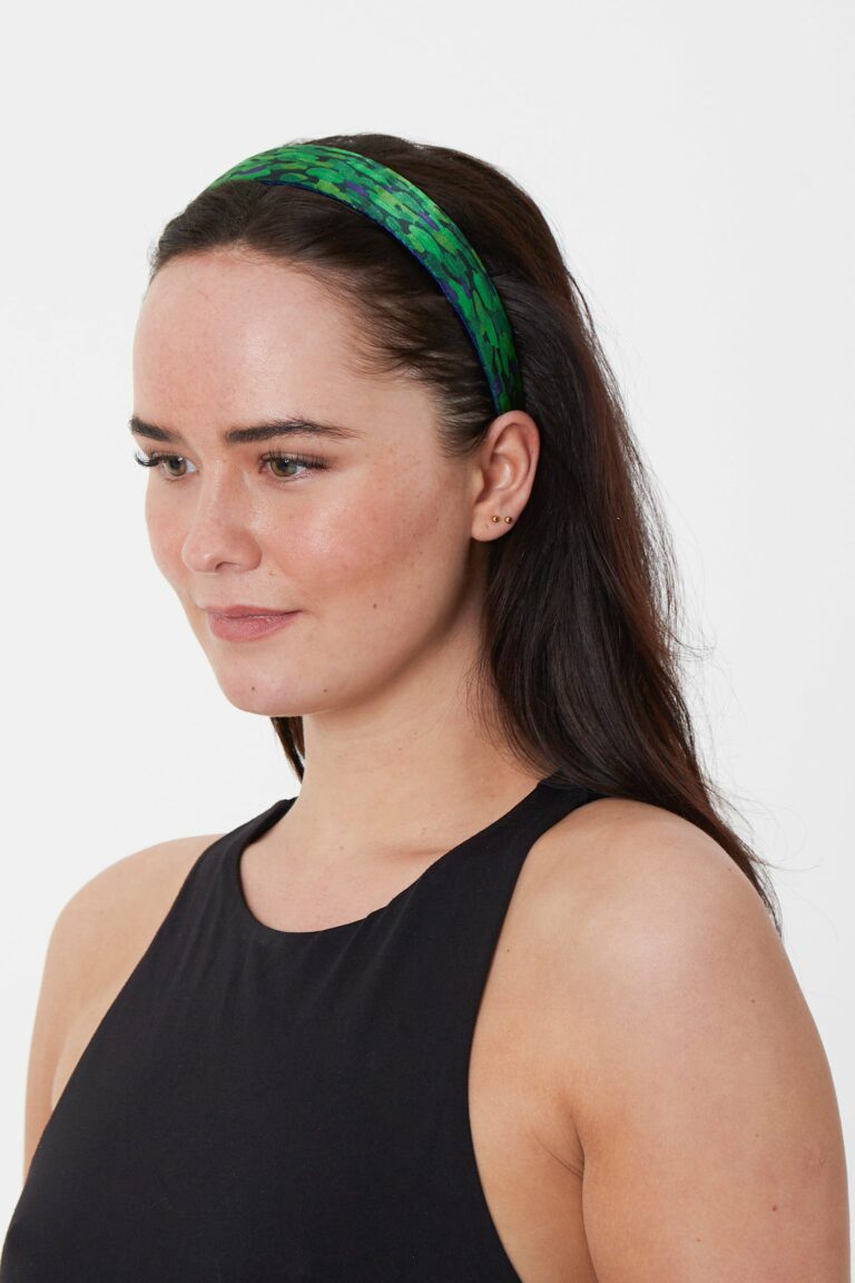 Flecked Emerald Silk Headband